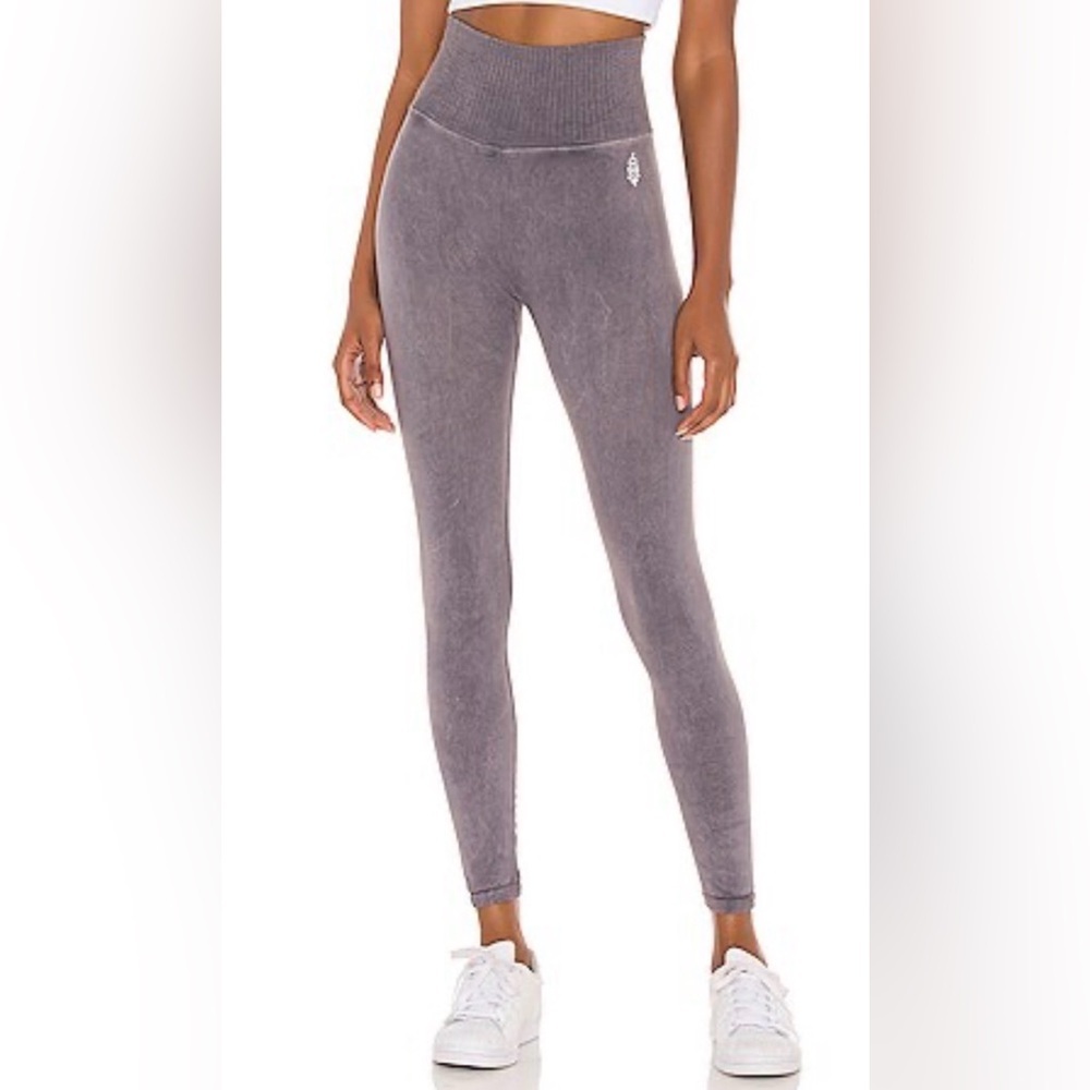 Free People Movement Washed Grey Good Karma Hi Rise Leggings M/L